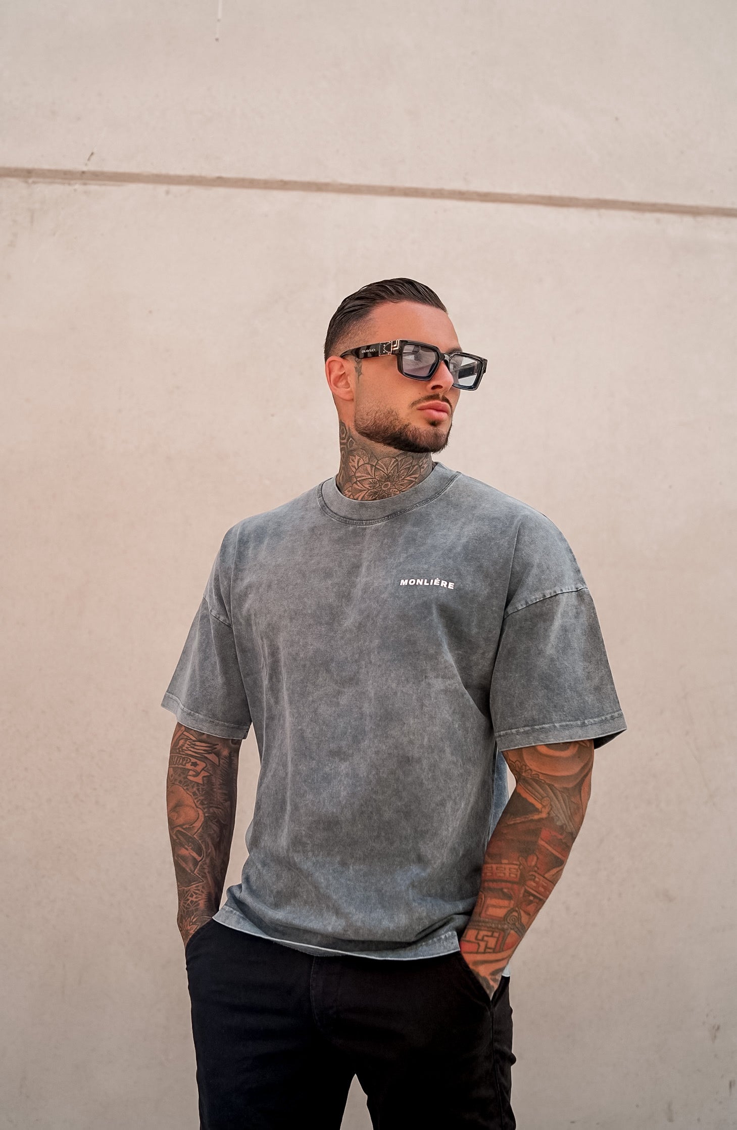Grey Oversized T-Shirt Acid