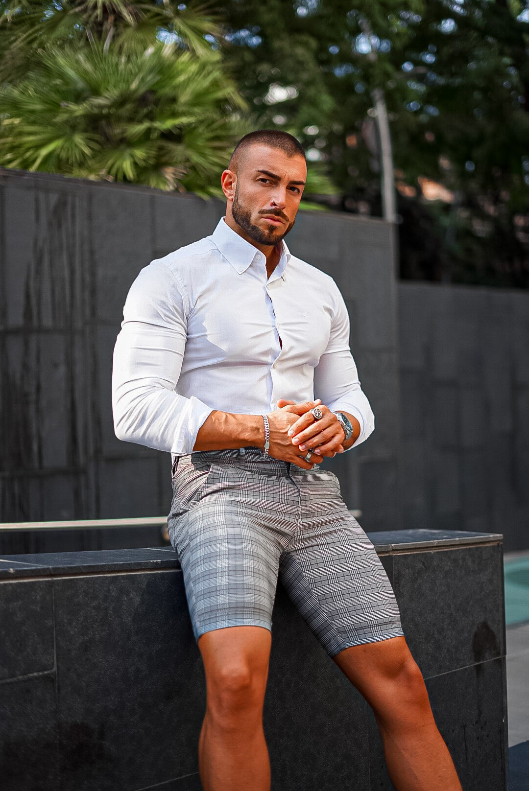 Grey Stretch Short