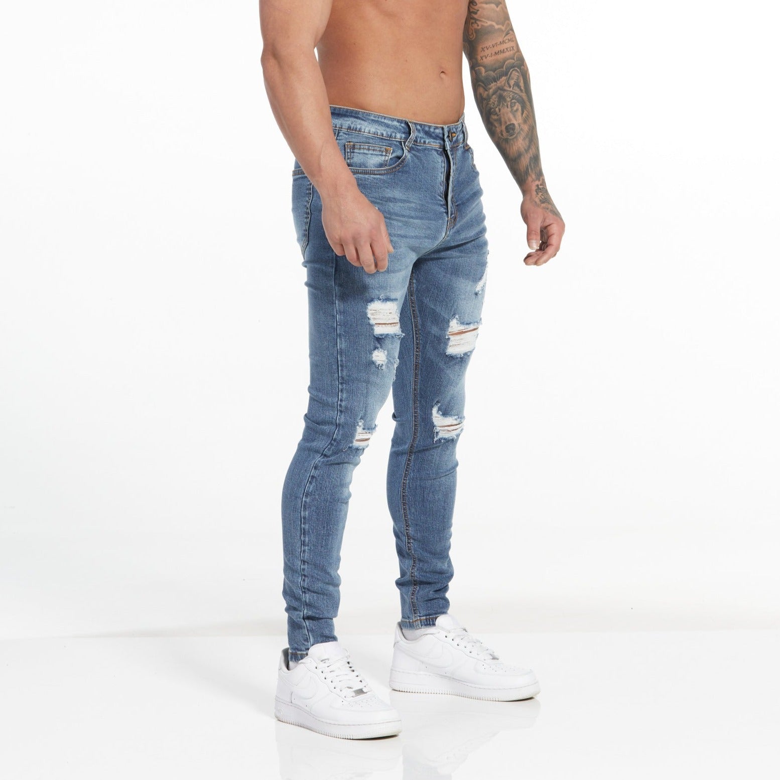 Blue Ripped Jeans-Light