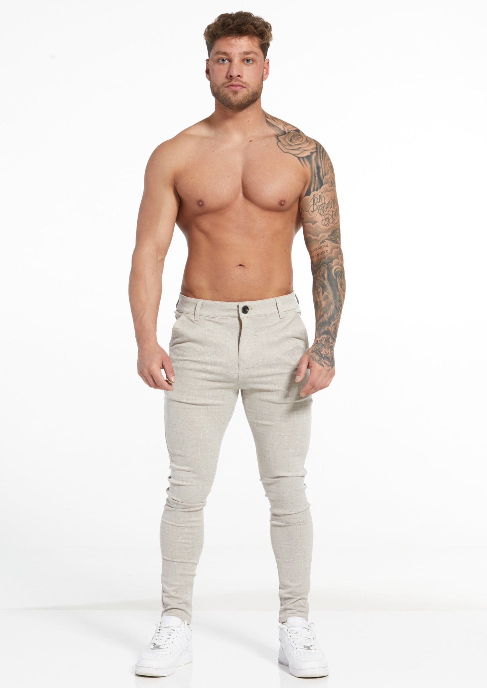 BEIGE STRETCH PANTS